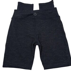 Beyond Yoga Thick Legging Pant Charcoal Gray Side Snap Leg Buttons Textured Sz L